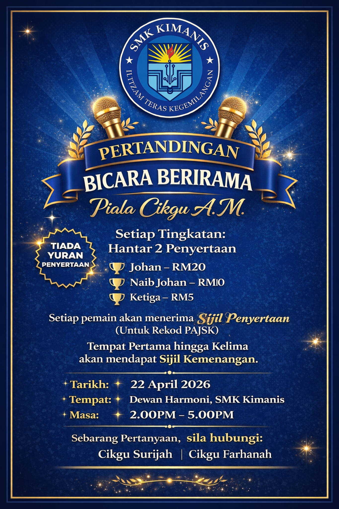 Pertandingan Frisbee Piala Cikgu Alicia 2026